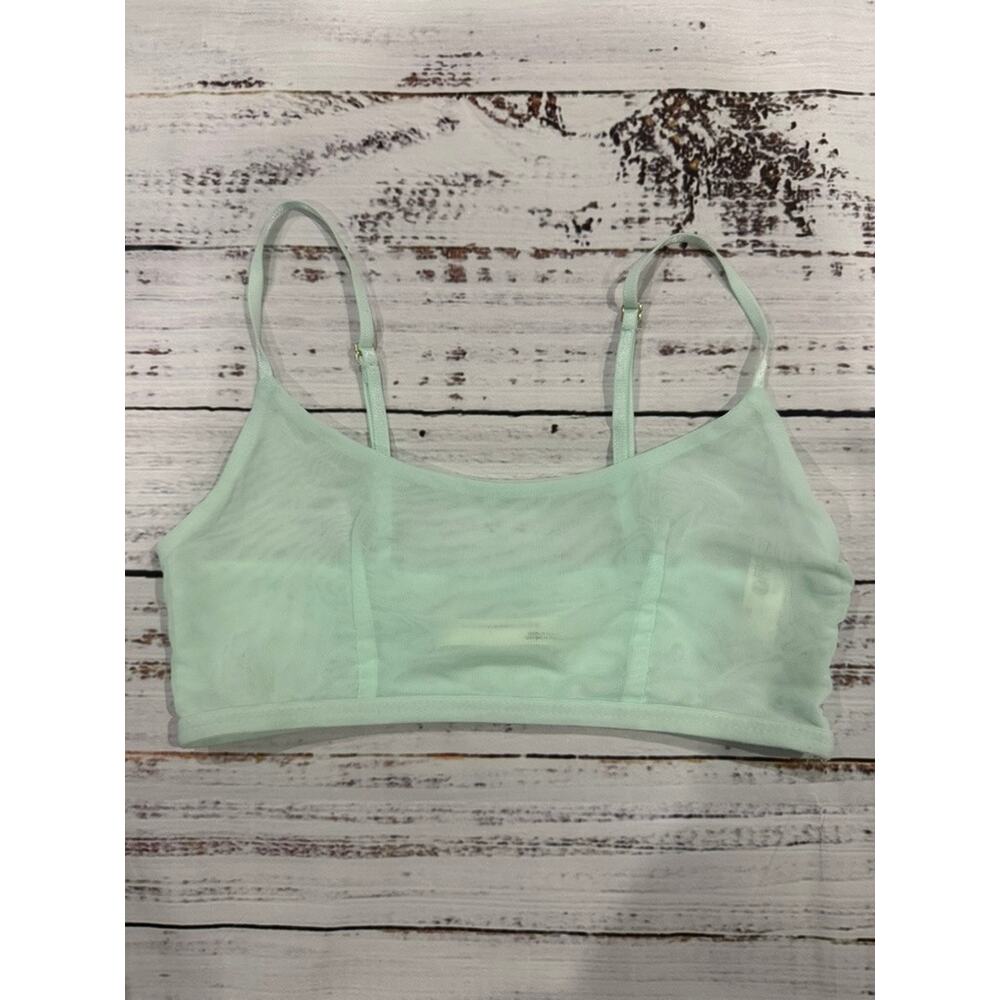 Anthropologie Mint Sheer Mesh Bralette XXS Adjustable Strap Pastel Bra Top‎